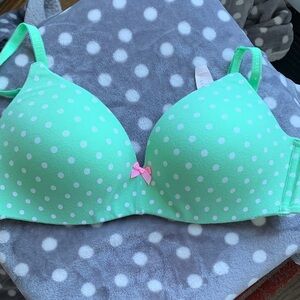Victoria's Secret Mint Green Polka Dot Bra